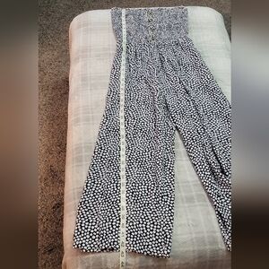 Black & White Ditzy Flower Strapless Wideleg Jumpsuit Sz Small Brand New